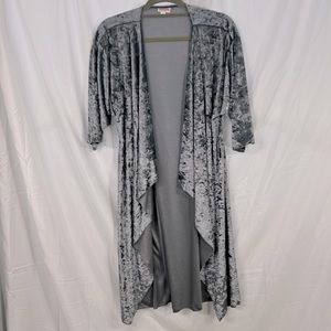 Silver Crushed Velvet LuLaRoe Shirley, Elegant Collection, size Small
